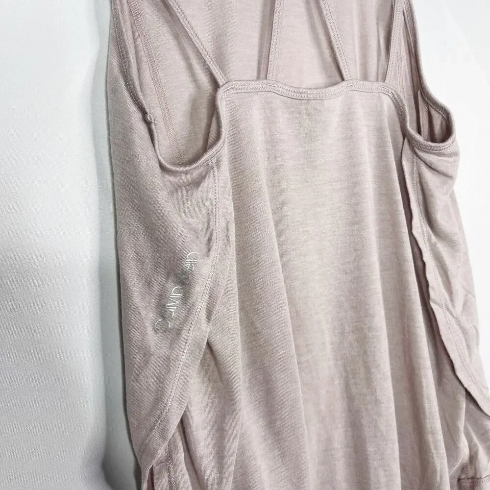 Calvin Klein Performance XSmall Epic Knit Strappy Tank Top Even Sand Cream Mauve